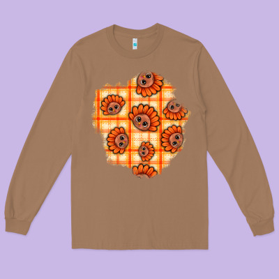 Thanksgiving Turkey With Tartan Patch Long Sleeve Tee Designed By Bundleandbundleshop
