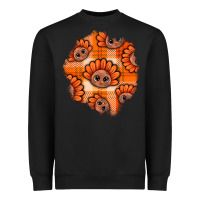 Black Thanksgiving Turkey With Tartan Patch Heavyweight Sweatshirt - BundleAndBundleShop