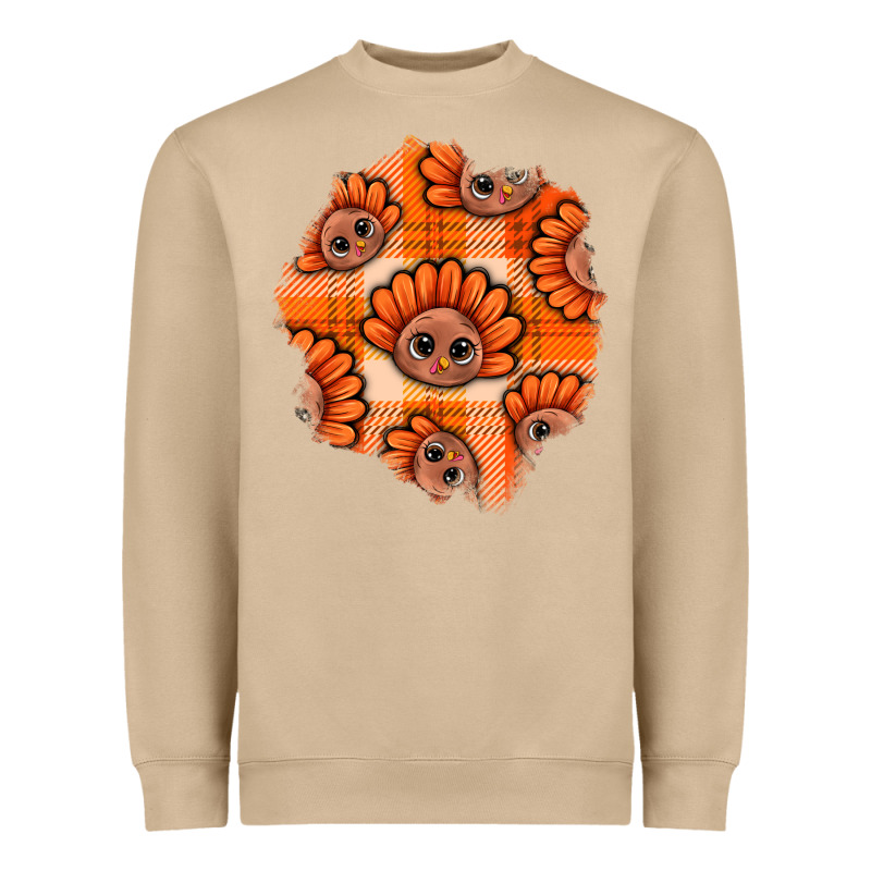 Thanksgiving Turkey With Tartan Patch Heavyweight Sweatshirt by BundleAndBundleShop | Teevron