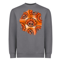 Storm Thanksgiving Turkey With Tartan Patch Heavyweight Sweatshirt - BundleAndBundleShop