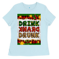 Baby Blue Christmas Drink Drank Drunk Ladies Tee - Artiststas