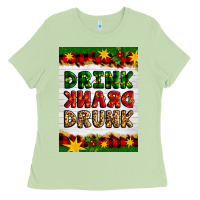 Matcha Christmas Drink Drank Drunk Ladies Tee - Artiststas