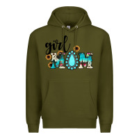 Army Green girl mom Premium Hoodie - JahusDesignShop