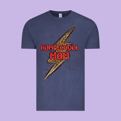 Homeschool Mom Lightning Bolt Vintage Tee Designed By Maliassmallbusiness