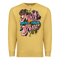 Antique Gold Just a small town girl Premium Sweatshirt - HowdyJamesFarm