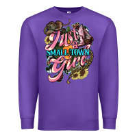 Purple Just a small town girl Premium Sweatshirt - HowdyJamesFarm