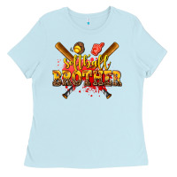 Baby Blue softball brother Ladies Tee - AdoDesignShop