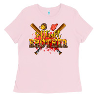 Bubblegum Pink softball brother Ladies Tee - AdoDesignShop