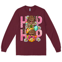 Burgundy Hip Hop Easter Long Sleeve Tee - BundleAndBundleShop