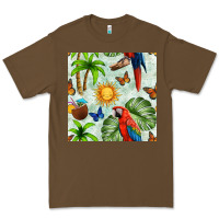 Cacao parrot in the sun seamless pattern Premium Tee - BundleAndBundleShop