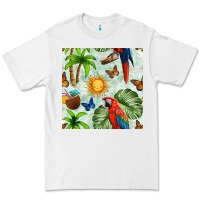 White parrot in the sun seamless pattern Premium Tee - BundleAndBundleShop