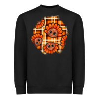 Black Thanksgiving Turkey With Tartan Patch Heavyweight Sweatshirt - BundleAndBundleShop