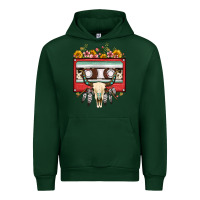 Forest Green bull skull sunflower floral cassette Urban Hoodie - FaDigitalArtStudio