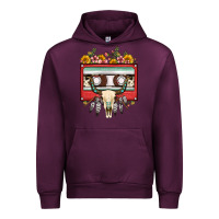 Mauve Wine bull skull sunflower floral cassette Urban Hoodie - FaDigitalArtStudio