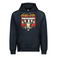 Navy bull skull sunflower floral cassette Urban Hoodie - FaDigitalArtStudio