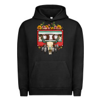 Pigment Black bull skull sunflower floral cassette Urban Hoodie - FaDigitalArtStudio