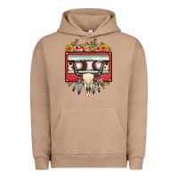 Pigment Burro bull skull sunflower floral cassette Urban Hoodie - FaDigitalArtStudio