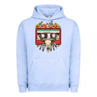 Pigment Grape Ice bull skull sunflower floral cassette Urban Hoodie - FaDigitalArtStudio