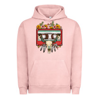 Pigment Salmon bull skull sunflower floral cassette Urban Hoodie - FaDigitalArtStudio