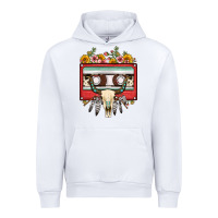 White bull skull sunflower floral cassette Urban Hoodie - FaDigitalArtStudio
