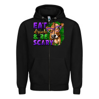 Black Eat Drink and Be Scary with Halloween Zipper Hoodie - texasbilliewilder