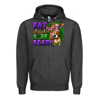 Charcoal Heather Eat Drink and Be Scary with Halloween Zipper Hoodie - texasbilliewilder