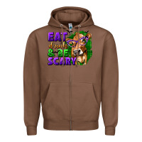 Chestnut Eat Drink and Be Scary with Halloween Zipper Hoodie - texasbilliewilder