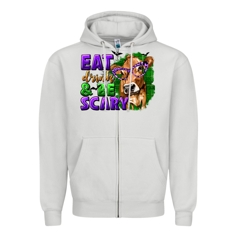 Eat Drink And Be Scary With Halloween Zipper Hoodie by texasbilliewilder | Teevron