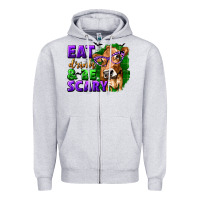 Heather Grey Eat Drink and Be Scary with Halloween Zipper Hoodie - texasbilliewilder