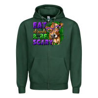 Sports Green Eat Drink and Be Scary with Halloween Zipper Hoodie - texasbilliewilder