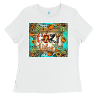 White cozy vibes tumbler Ladies Tee - BundleAndBundleShop