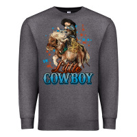Charcoal Heather Little Cowboy Midilli Horse kid boy Premium Sweatshirt - HowdyJamesFarm
