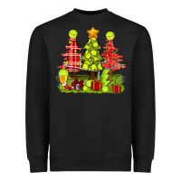 Black Christmas With Tennis Trees Heavyweight Sweatshirt - BundleAndBundleShop