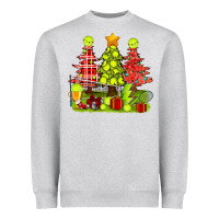 Heather Grey Christmas With Tennis Trees Heavyweight Sweatshirt - BundleAndBundleShop