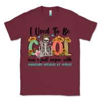 Burgundy i used to be cool now i just argue with miniature Classic Tee - MaliasSmallBusiness