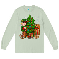 Matcha Christmas Elf With Gift Long Sleeve Tee - BundleAndBundleShop