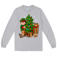 Moon Dust Christmas Elf With Gift Long Sleeve Tee - BundleAndBundleShop
