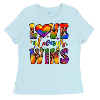 Baby Blue love always wins Ladies Tee - JahusDesignShop