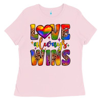 Bubblegum Pink love always wins Ladies Tee - JahusDesignShop