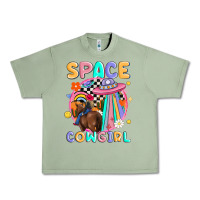 Oil Green space cowgirl Urban Heavy Tee - MaliasSmallBusiness