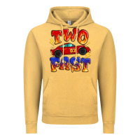 Vintage Mustard two fast boys birthday racing car Vintage Hoodie - MaliasSmallBusiness