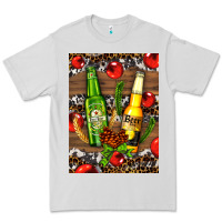 Dove Grey beer bottles with wheat and barley Premium Tee - AdoDesignShop