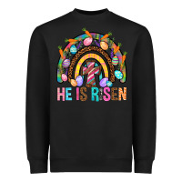 Black He Is Risen Rainbow Heavyweight Sweatshirt - BundleAndBundleShop