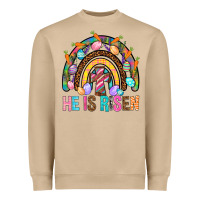 Mushroom He Is Risen Rainbow Heavyweight Sweatshirt - BundleAndBundleShop