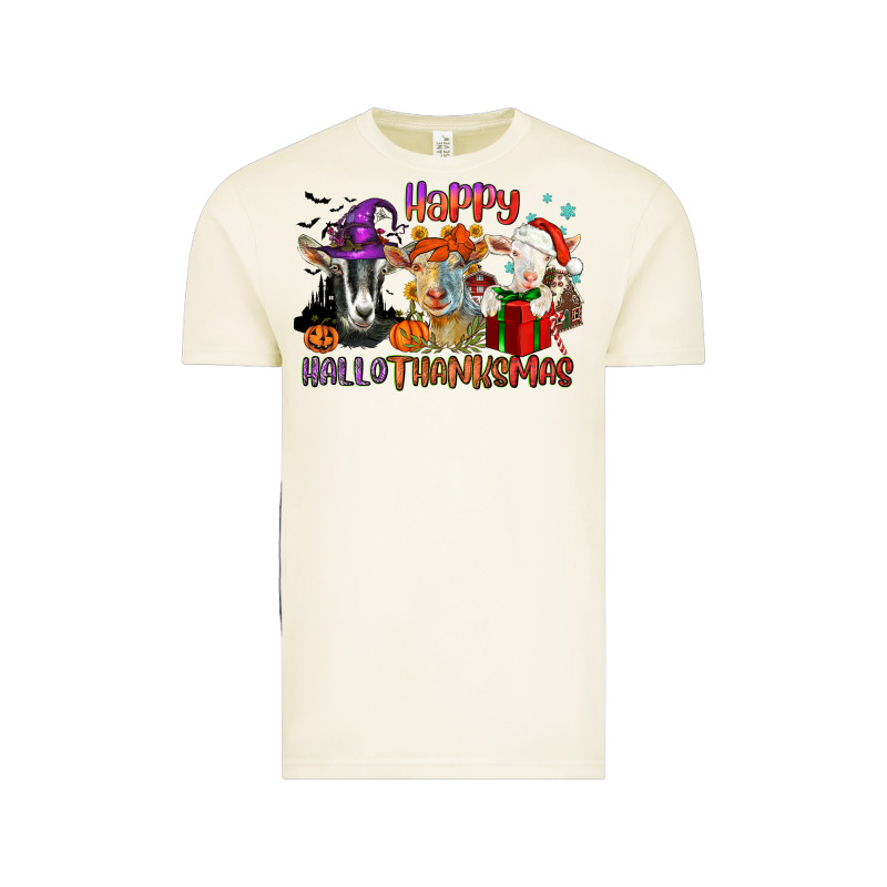Happy Hallothanksmas Goats Vintage Tee by NancyCooperArtShop | Teevron