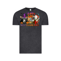 Vintage Black Happy Hallothanksmas goats Vintage Tee - NancyCooperArtShop