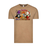 Vintage Coffee Happy Hallothanksmas goats Vintage Tee - NancyCooperArtShop