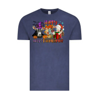Vintage Denim Happy Hallothanksmas goats Vintage Tee - NancyCooperArtShop