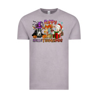Vintage Zinc Happy Hallothanksmas goats Vintage Tee - NancyCooperArtShop