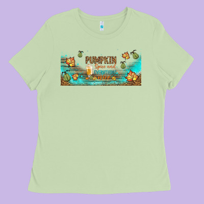 Pumpkin Spice And Everything Nice Libbey Glass Ladies Tee Designed By Bundleandbundleshop